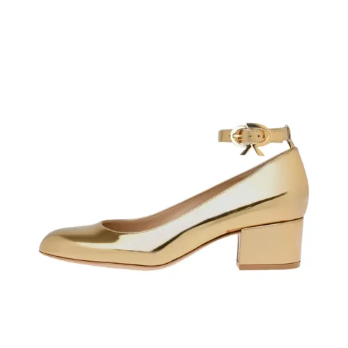 GIANVITO ROSSI Rinnon Грубый каблук Высокие каблуки 4,5 см Женские Золотой