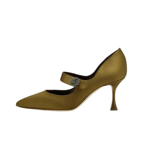 MANOLO BLAHNIK Высокие каблуки Женские Оливковый