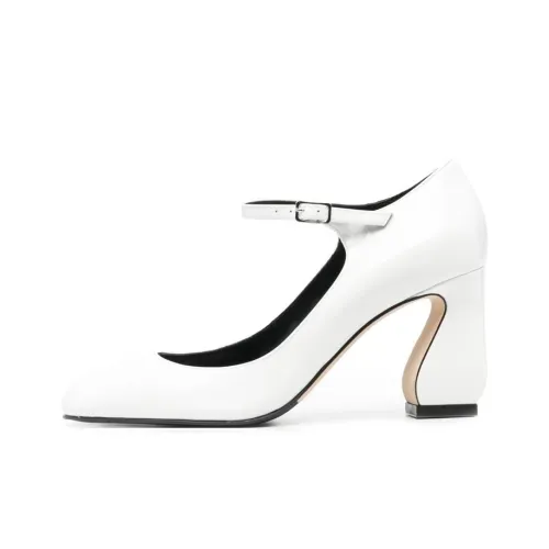 SERGIO ROSSI Нестандартный каблук Высокие каблуки 8 см Женские Белые