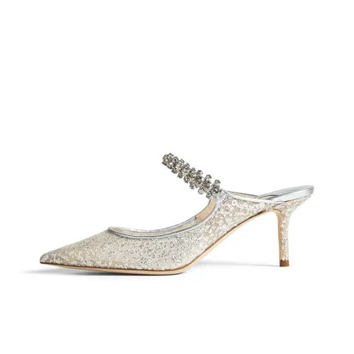 Jimmy Choo Bing Низкий каблук Высокие каблуки 6,5 см Женские Серебристый
