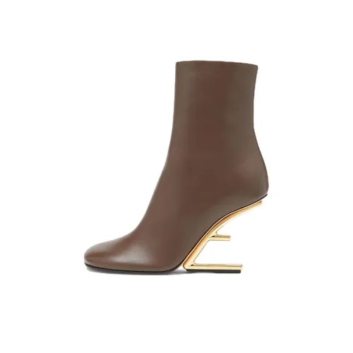 Fendi First Ботильоны 9,5 см Женские Коричневые