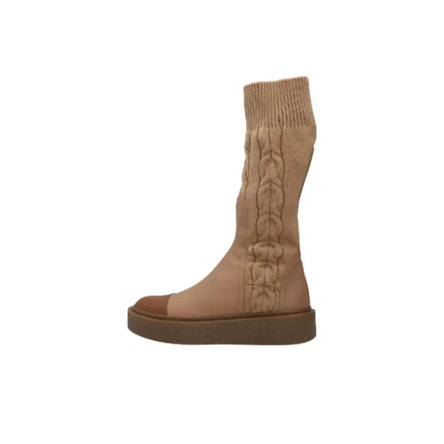 MaxMara Женские сапоги до колена цвет светлый умбра