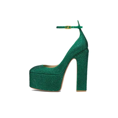 Valentino Коричневый Go Грубый каблук Высокие каблуки Женские Зеленый