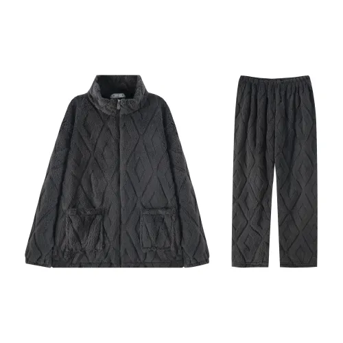 Qiao Ni Tong Пижамный комплект Мужской Темно-серый