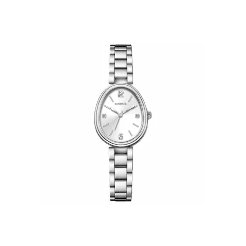 SUNMATE Кварцевый механизм стальной ремешок женские часы серебристый циферблат