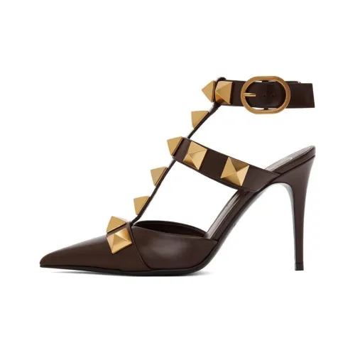 Valentino Roman Stud Высокие каблуки Коричневый Женские