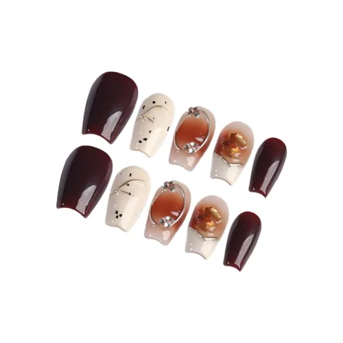 Song Biography Осень и зима Мода Nail Art Ручной работы Кленовый 25 мм Средний ЛАДДЕР Смешанный цвет Размытый