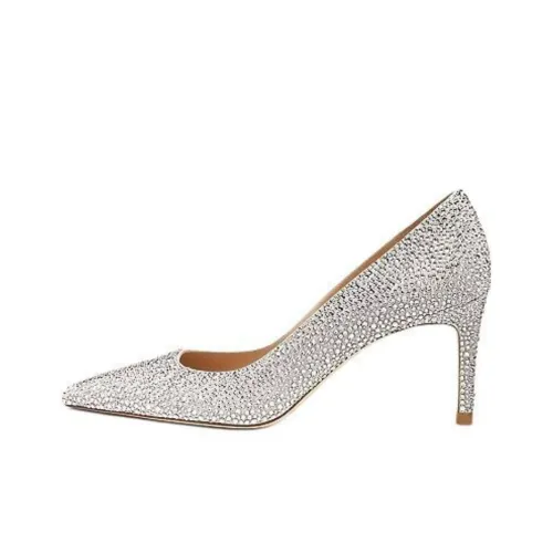 Swarovski x Stuart Weitzman SW Пава Узкий каблук Высокие каблуки 7,5 см Женские Бежевый