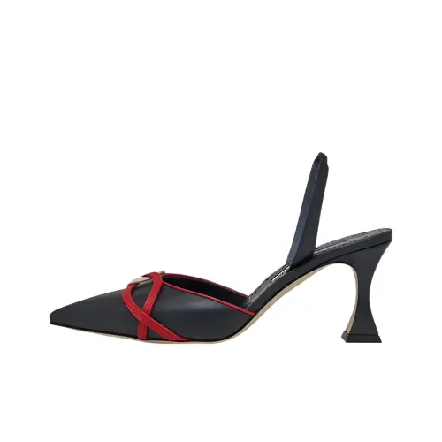 MANOLO BLAHNIK Квадратный каблук высокий каблук 7 см женский морской синий