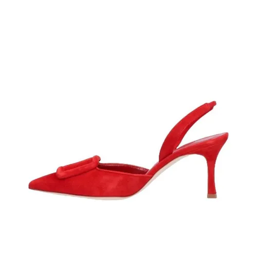 MANOLO BLAHNIK Maysale Узкий каблук Высокие каблуки 8 см Женские Красный