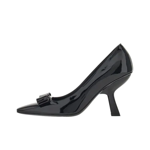 FERRAGAMO Vara Нестандартный каблук Высокие каблуки 8,5 см Женские Черный