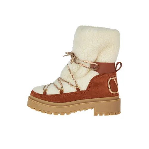 Valentino Vlogo Термостойкий Устойчивый к истиранию Увеличивающий высоту Короткий Снегокат Женские Коричневый Белый