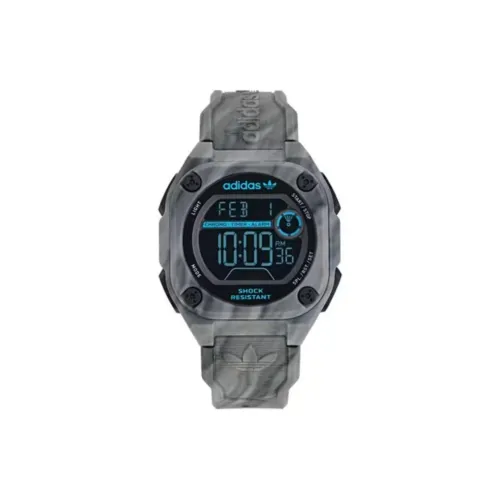 Adidas Originals Кварцевые часы Резиновый ремешок 45 мм Черный циферблат Унисекс
