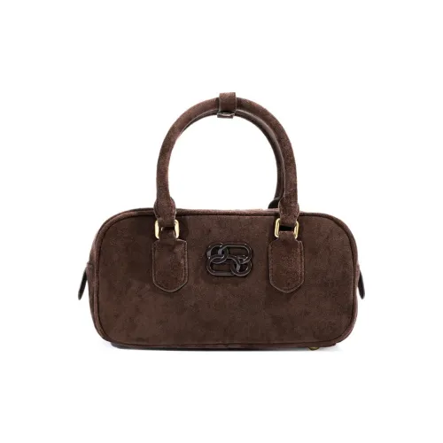 TOMATO POTATO Замша Кожа Сумка Стандартная Женская Темно-Коричневая