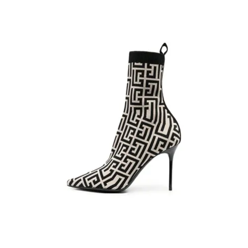 BALMAIN Skye Ботильоны 10 см Женские Белые Черные