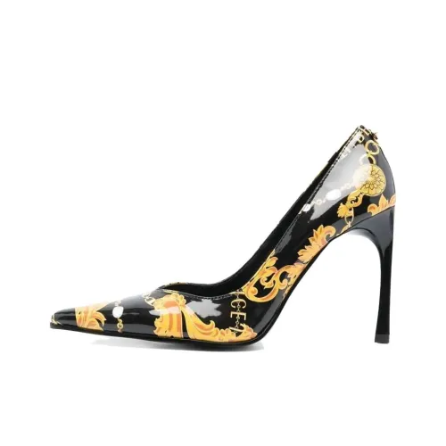VERSACE JEANS Высокие каблуки Черно-желтый Женские