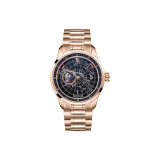 Розовый корпус, синий циферблат, розовый стальной браслет - GC-SW-SBSB