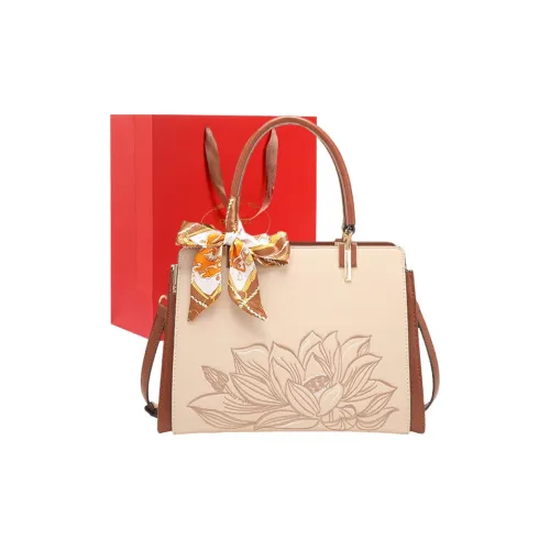 PAYOT Микрофибра Синтетическая Кожа Сумка через плечо Сумка Обычная Женская Абрикосовая и Коричневая