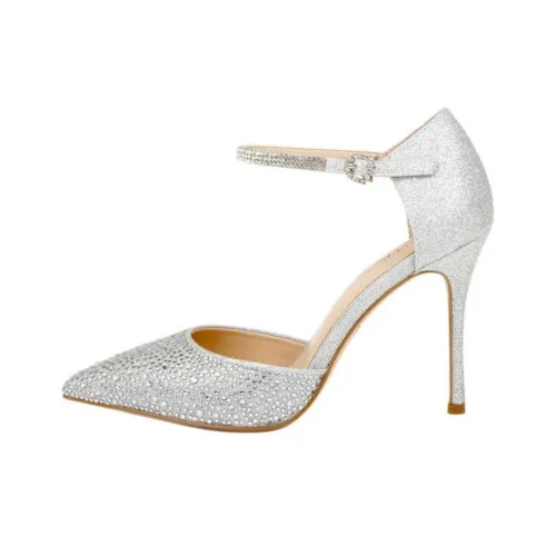 Badgley Mischka Jailene Узкий каблук Высокие каблуки 9,5 см Женские Серебряные