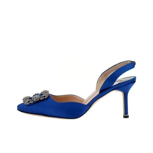 MANOLO BLAHNIK Узкий каблук Высокие каблуки 7 см Женские Синий