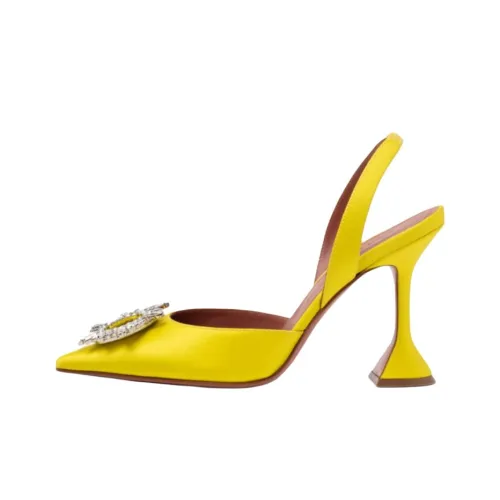 AMINA MUADDI Begum Каблук в форме бокала Высокие каблуки 9,5 см Женские Pure Желтый
