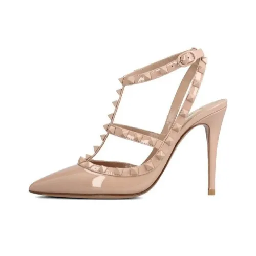 Valentino Rockstud Узкий каблук Высокие каблуки Женские Розовый