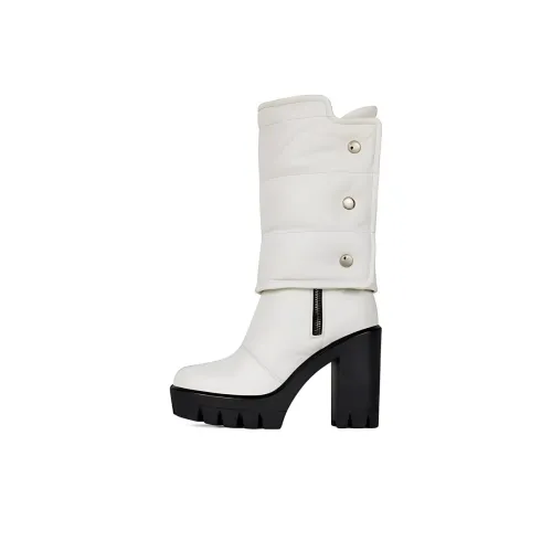 Giuseppe Zanotti GZ Uranus Женские белые высокие сапоги на колено