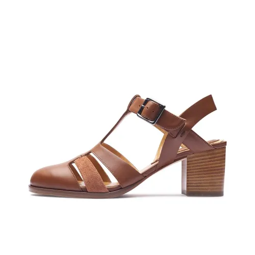 Paraboot Ponza Грубый каблук Высокие каблуки 6 см Женские Коричневый