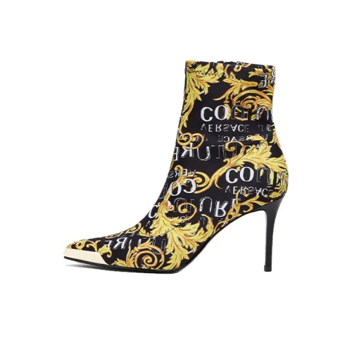 VERSACE JEANS Couture VERSACE Модные ботильоны женские черный золотой