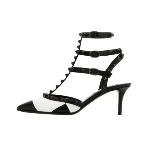 Valentino Rockstud Узкий каблук Высокие каблуки 6 см Женские Черный Белый