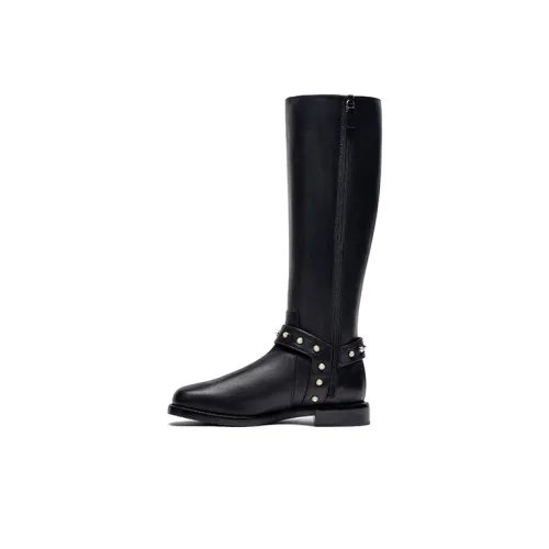 Stuart Weitzman SW Pearl Moto Boot Высокие сапоги до колена 2,5 см женские черные