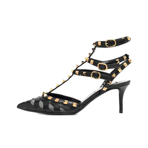 Valentino Rockstud Узкий каблук Высокие каблуки Женские Черный