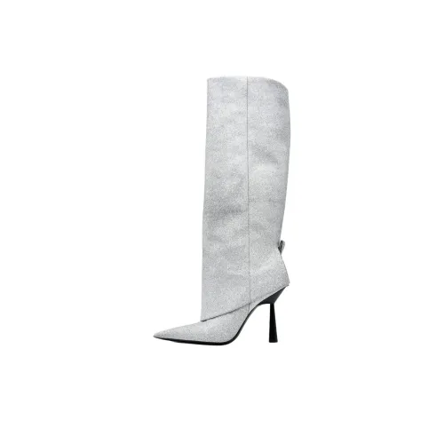 GIA BORGHINI Rosie 13 Колено Высокие сапоги 10 см Женские Серый