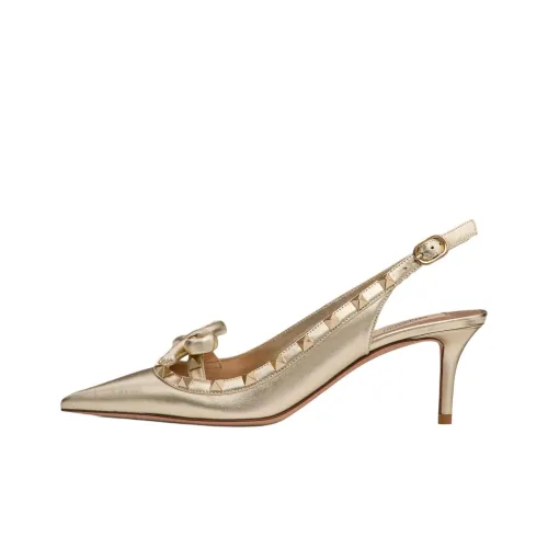 Valentino Rockstud Узкий каблук Высокие каблуки Женские Золото