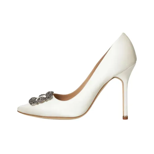 MANOLO BLAHNIK Hangisi Узкий каблук Высокие каблуки 10,5 см Женские Слоновая кость