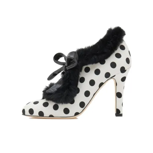 MANOLO BLAHNIK Узкий каблук Высокие каблуки 10,5 см Женские Черный Белый