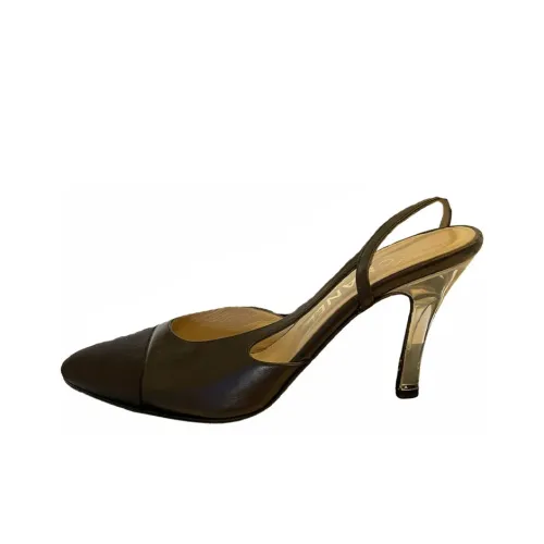 CHANEL Грубый каблук Высокие каблуки 9 см Женские Черный