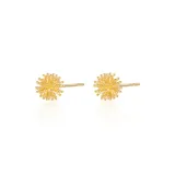 Сладкий стиль, одуванчик, золотые серьги-гвоздики