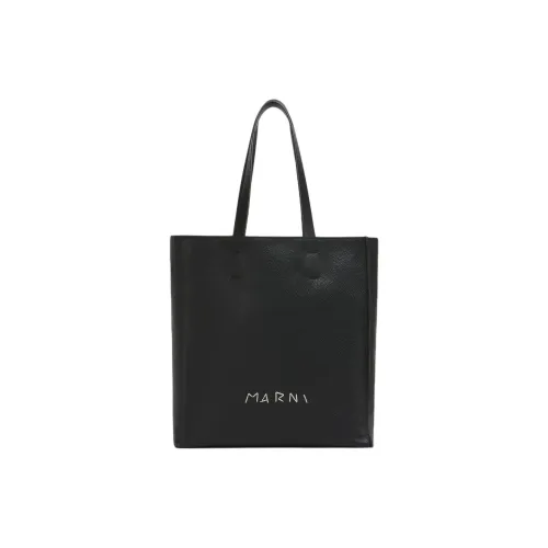 MARNI Телячья кожа Тоут Сумка Сумка для покупок Сумка Сумка через плечо Унисекс Черный