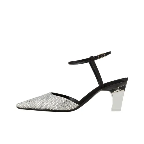 EMPORIO ARMANI Грубый каблук Высокие каблуки 6,5 см Женские Серебряные