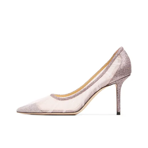Jimmy Choo LOVE 85 Zhou Yangjie Узкий каблук Высокие каблуки Женские Нежно-розовый