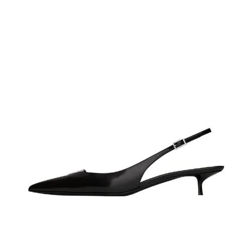 SAINT LAURENT Конусный каблук высокий 3 см женский черный