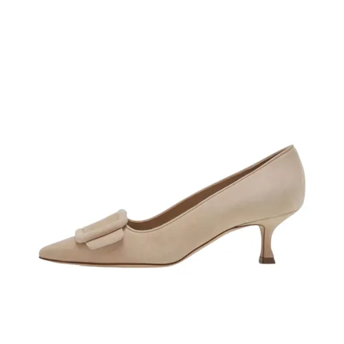 MANOLO BLAHNIK Туфли на высоком каблуке 5 см Женские Светлый Бежевый