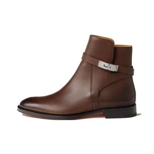 HERMES Удача Ботильоны Мужские Коричневые
