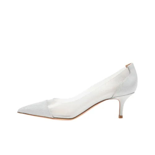 GIANVITO ROSSI Plexi Низкий каблук Высокий каблук 5,5 см Женские Серебристый