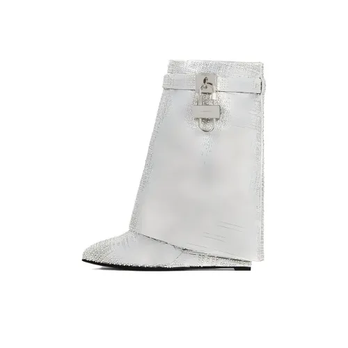 GIVENCHY 4G Shark Lock Ботильоны 8,8 см Женские Серебряные