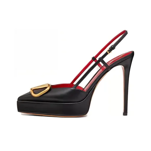 Valentino Vlogo Signature Узкий каблук Высокие каблуки 12 см Женские Черный