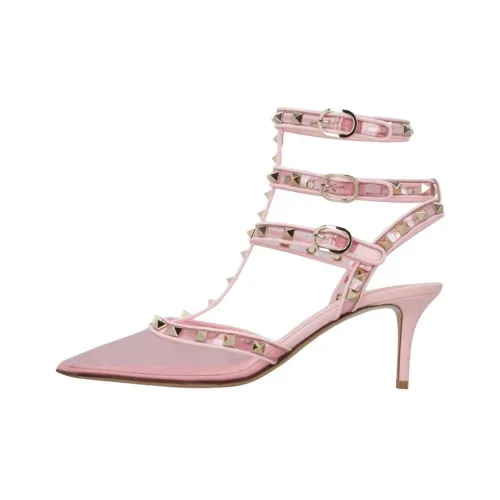 Valentino Rockstud Узкий каблук Высокие каблуки Женские Розовый