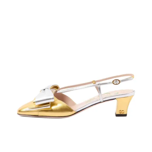 Valentino Арочный Wow Квадратный каблук Высокие каблуки 4,5 см Женские Золотой