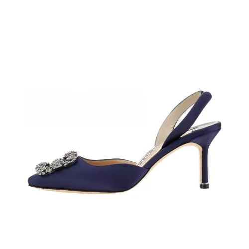 MANOLO BLAHNIK Узкий каблук Высокие каблуки 7 см Женские Синий